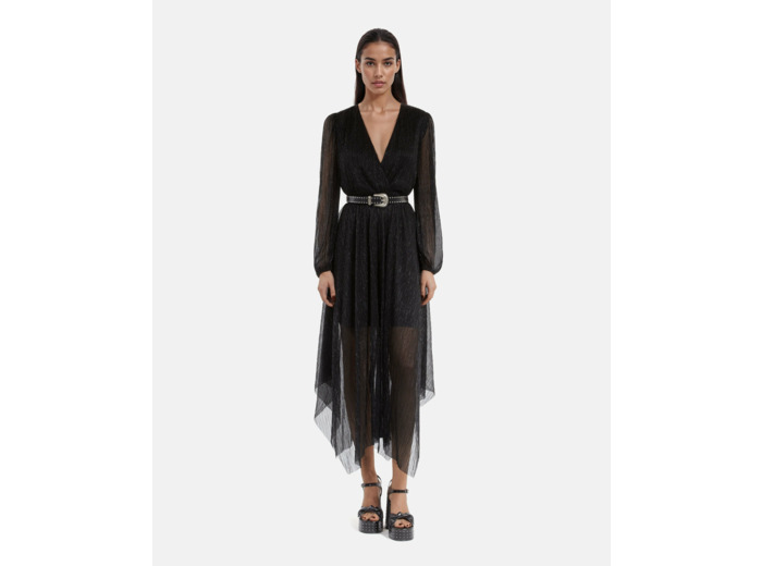 Robe asymetrique en lurex black