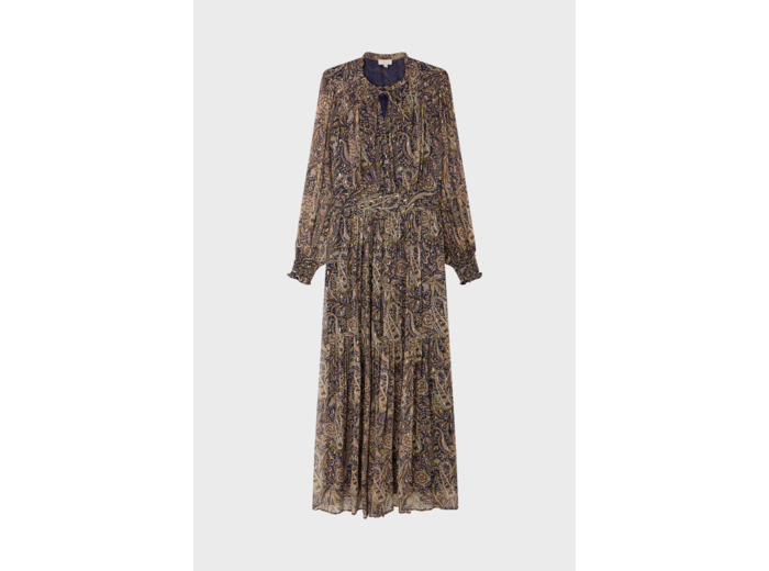 Robe longue imprimée à lurex - SYBILLE