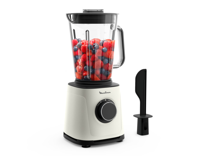Blender PerfectMix Essential haute performance, Technologie de lames Powelix, Bol en verre de 2L, 1200W, Blanc