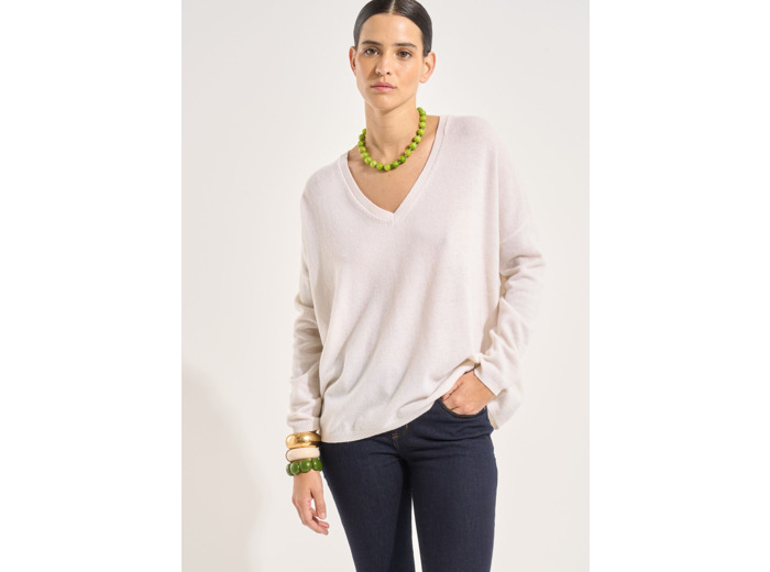 Pull en 100% cachemire à Col V