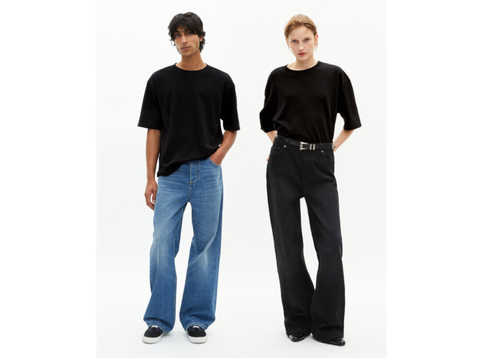 T-shirt mixte large uni noir black