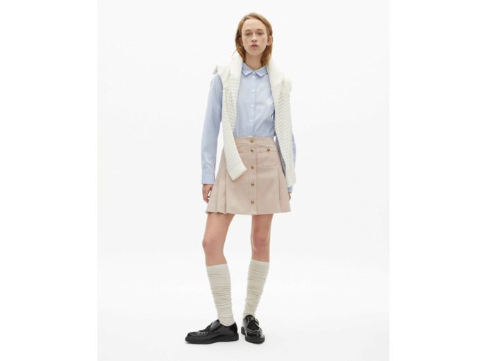 Mini jupe plissee lila