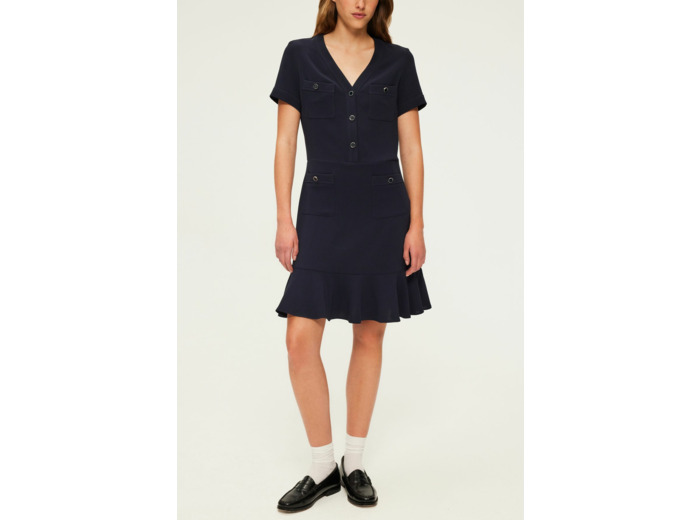 Robe courte cintrée à volants - SYRINN