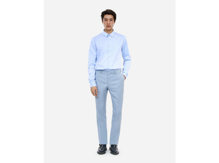 Chemise formelle à rayures chevron bleues blue white