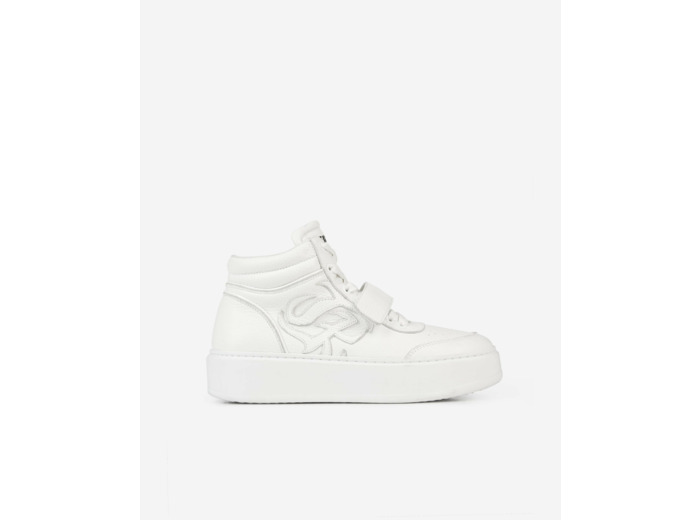 Sneakers Montante En Cuir white