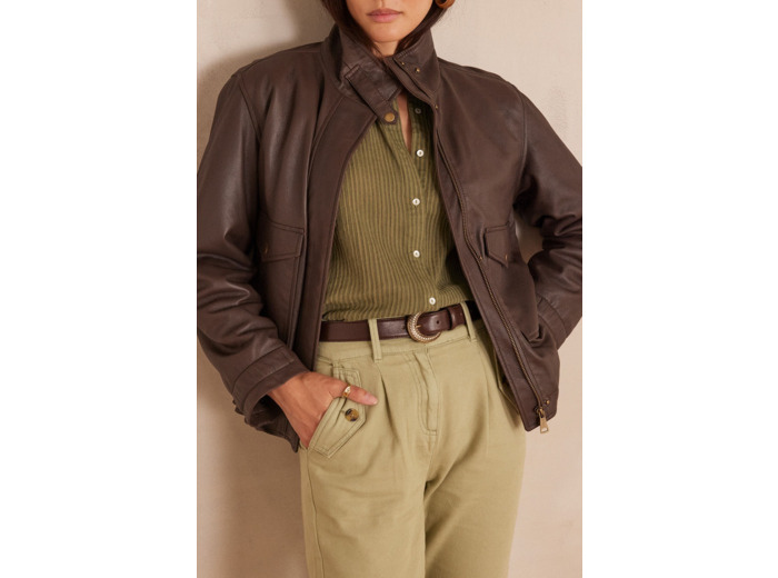 Veste bomber PERLE en cuir