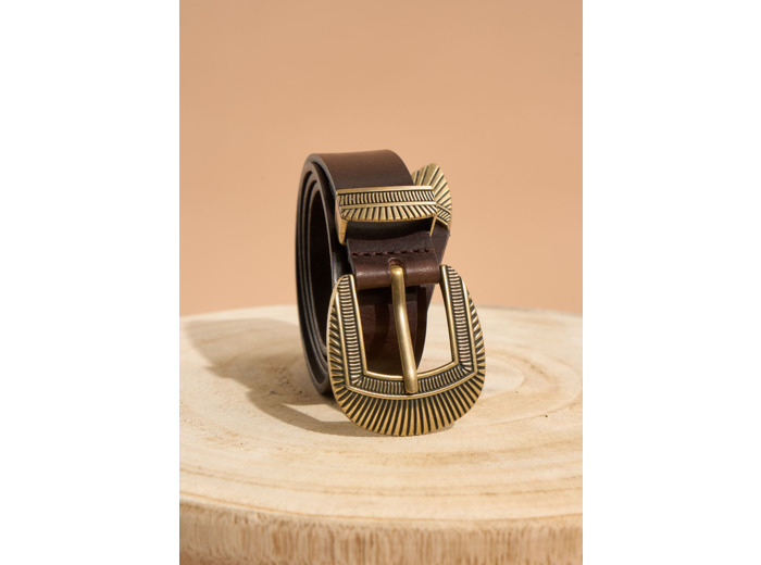 Ceinture en cuir effet vieilli