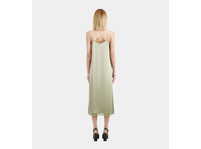 Robe Nuisette Longue Vert Clair kaki grey