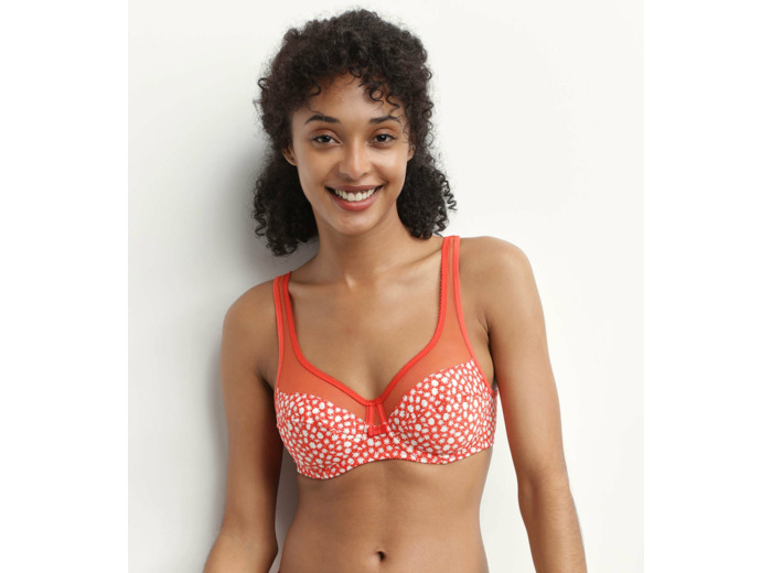 Soutien-gorge emboitant avec armatures Rouge à fleurs Generous Dim