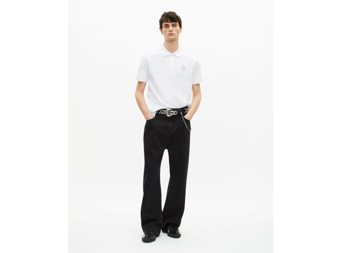 Polo manches courtes avec broderie blason white