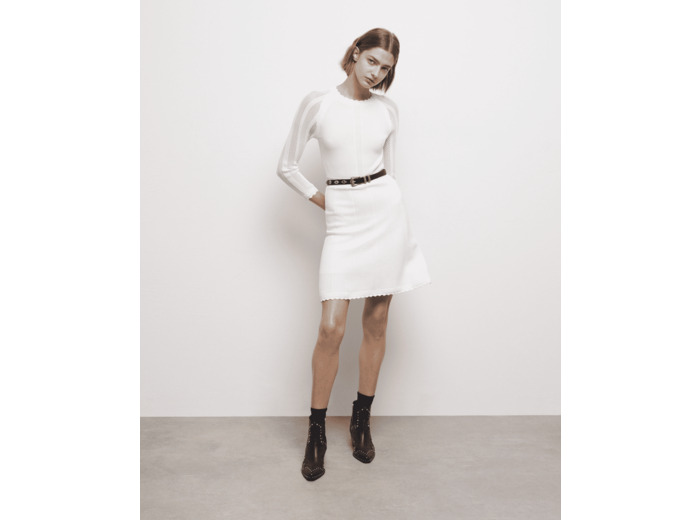 Robe Courte En Viscose / Nylon white