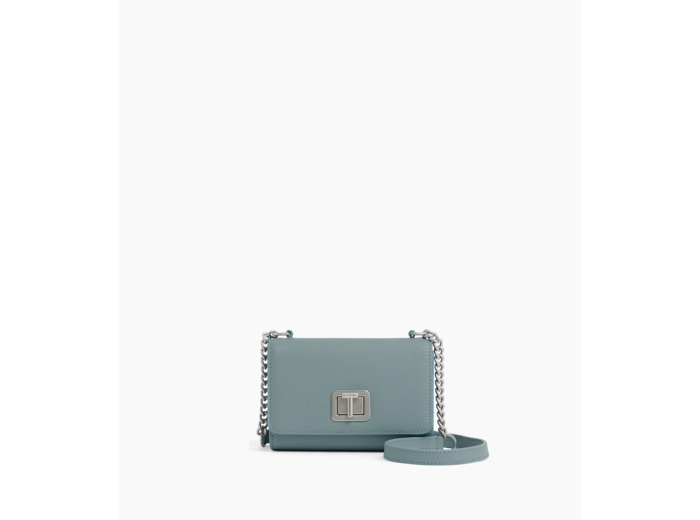 Mini sac bandoulière Eva en cuir grain caviar