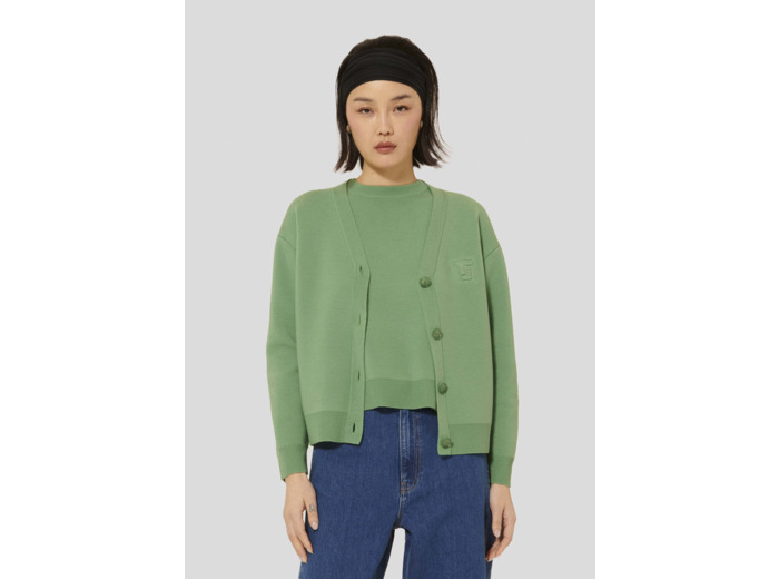 Gilet Gibus Amande en Laine Merinos Extrafine