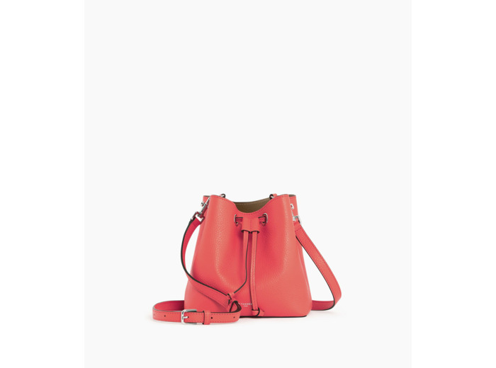 Mini sac seau Louise en cuir grainé
