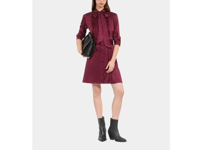 Robe courte jacquard bordeaux burgundy