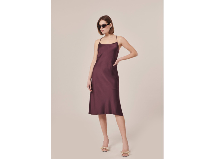 Robe Reane Chocolat en Polyester