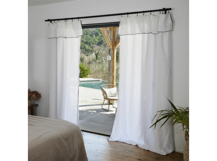 Rideau panneau en Lin réglable | Tradition des Vosges