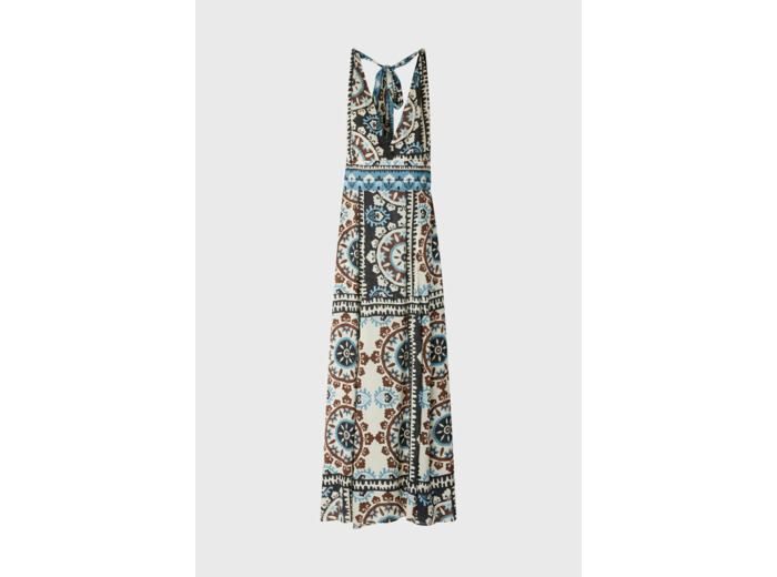 Robe longue dos nu imprimée - EMMA