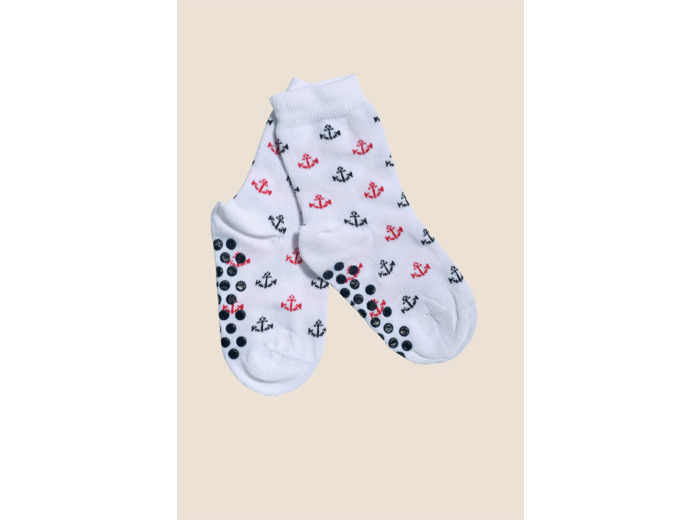 Chaussettes enfant antidérapantes motif ancre