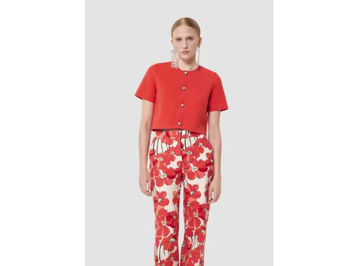 Gilet Glitter rouge en maille