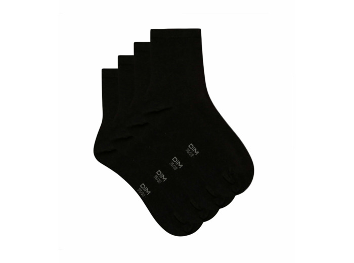 Lot de 2 paires de chaussettes noires Femme Pur Coton