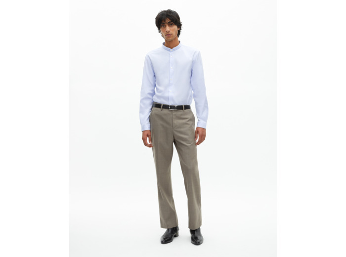 Chemise formelle col officier bleu ciel bleu