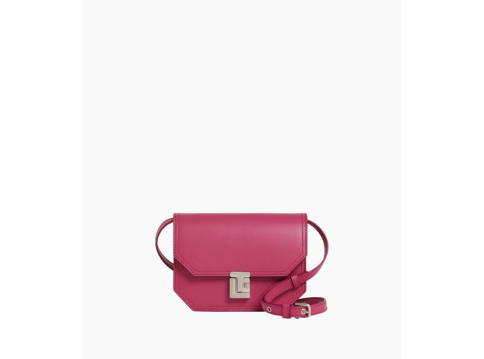 Petit sac bandoulière Rose en cuir lisse