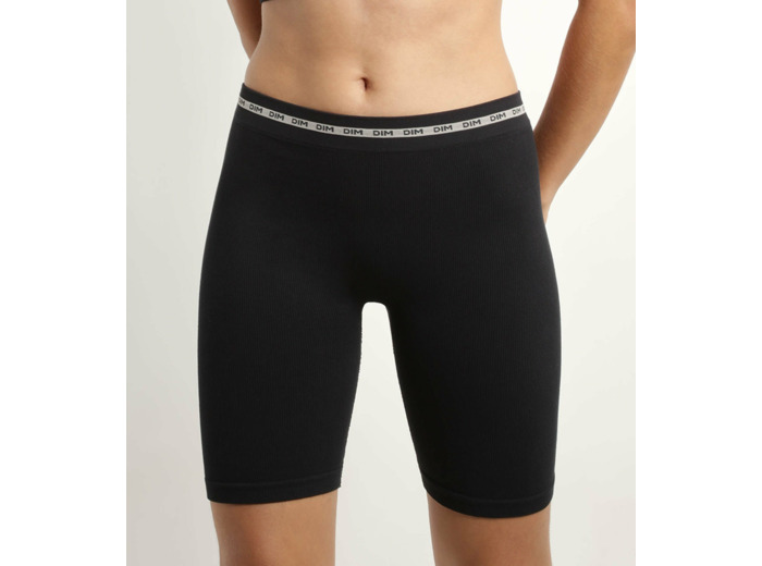 Cycliste femme en modal polyamide côtelée Noir Dim Icons Seamless