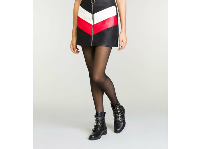 Collant Noir Fantaisie à plumetis pour femme DIM Perfect Contention 25D