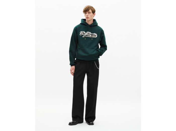 Sweatshirt à capuche avec patch vert foncé bottle green