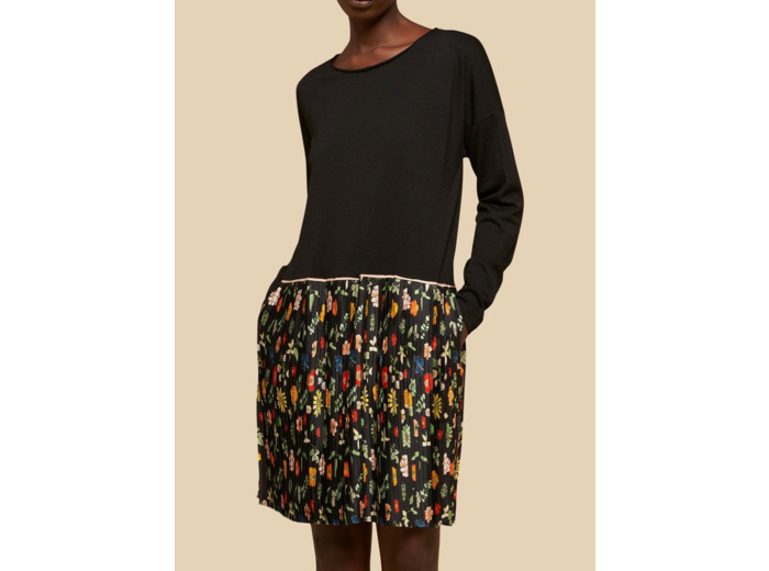 Robe noir multicolore