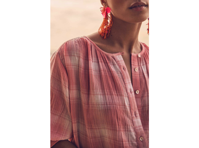 Blouse POMME en coton à carreaux