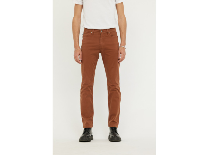 Pantalon straight fit, taille haute, jambe droite