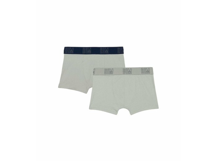 Lot de 2 boxers garçon en coton bio Gris Bleu Dim Skin Care