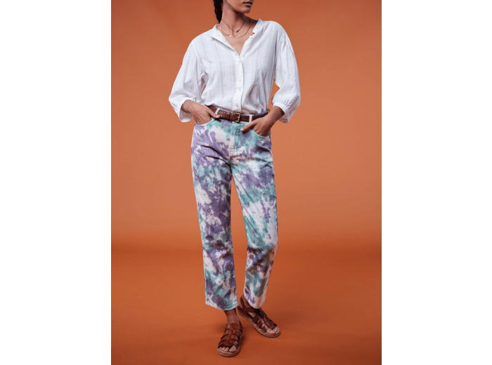 Jean tie & dye parme multicolore