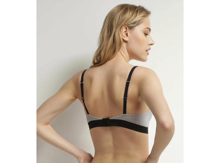 Soutien-gorge triangle Gris Chiné à paillettes Dim Jersey Sparkle