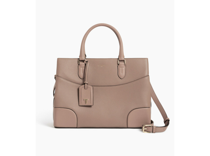 Grand sac à main Romy en cuir grainé et lisse