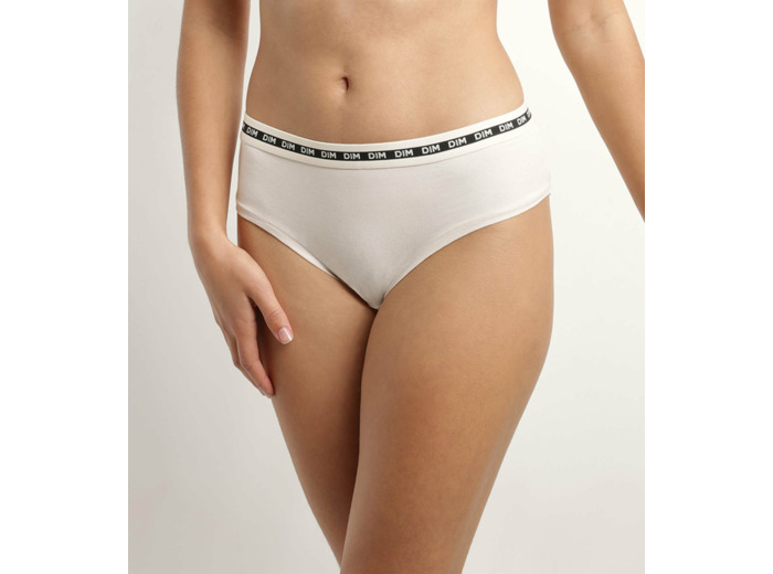 Shorty femme coton modal Beige ceinture contrastée Dim Icons Essentiel