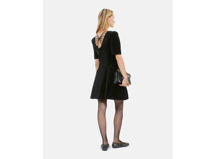Robe Courte En Velours Noir black