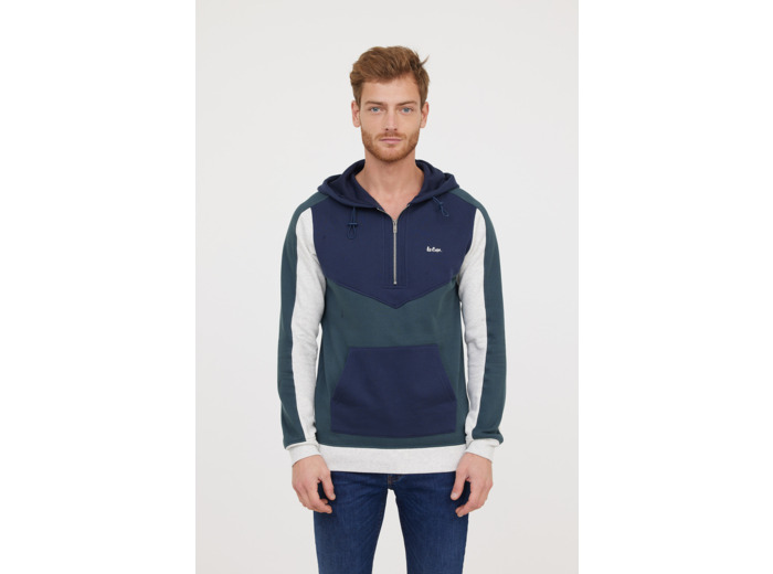 Hoodie graphique «color block» zippé