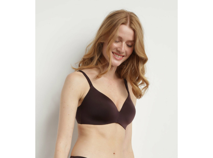 Soutien-gorge triangle ampliforme sans armatures marron InvisiFree Dim