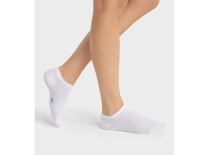 Lot de 2 paires de socquettes femme en coton bio Blanc Dim Good