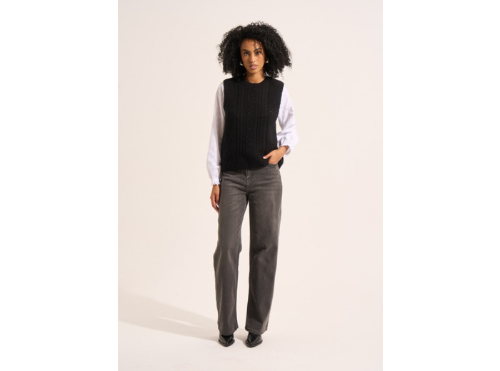 Jean large taille haute