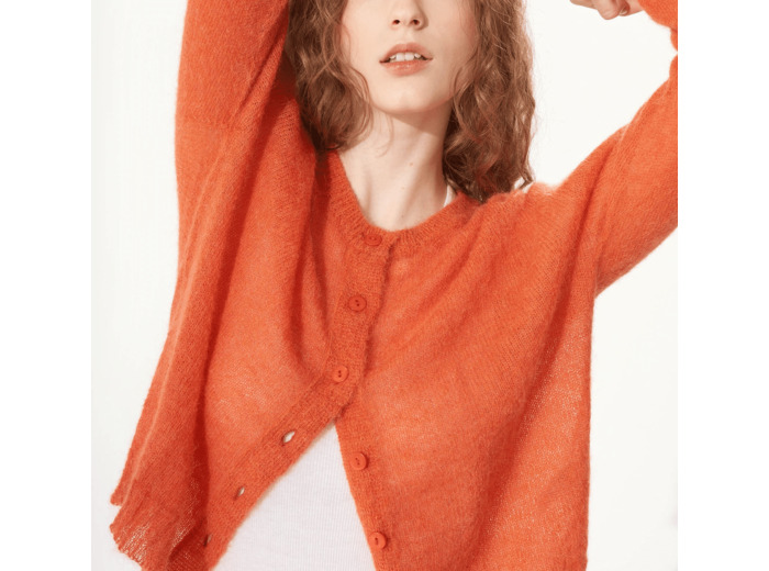 Cardigan rhubarbe