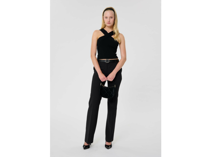 Pantalon Poupee Noir en Polyester Recyclé