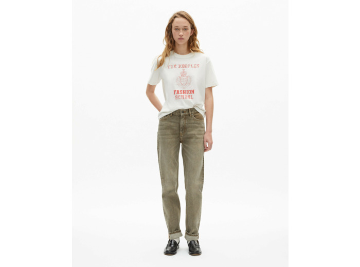 T-shirt manches courtes avec print devant ecru