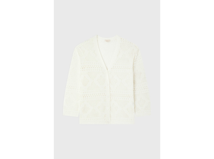 Gilet col V en crochet - LYSIA