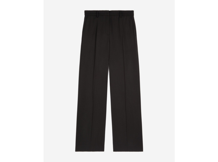Pantalon large en laine noir black