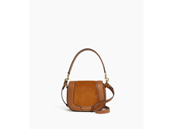 Petit sac bandoulière Ella en cuir grainé et nubuck