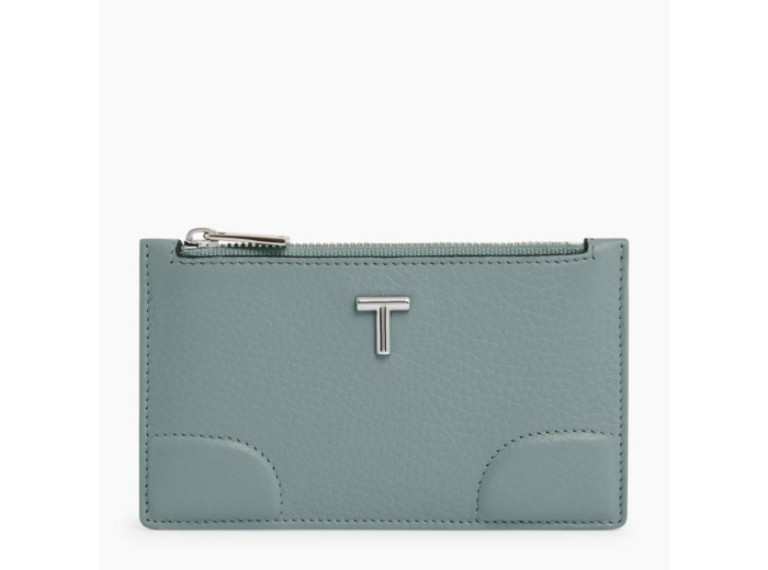 Porte cartes zippé Romy en cuir grainé